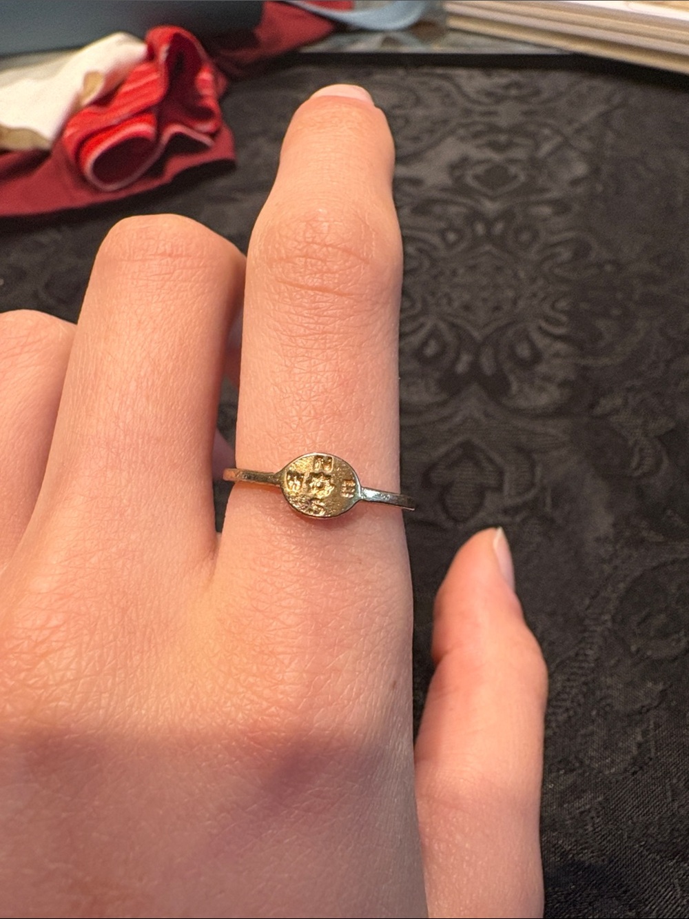 Gold Coin Disc Stacking Ring - Women's Minimalist Jewelry